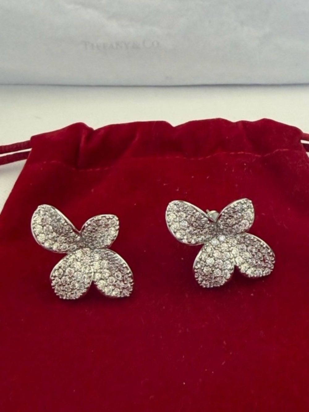 Designer SEGRETI Earrings - Silver Crystals 18k $7,395